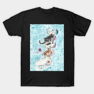 Dinner Time  kittens cat  watercolor painting T-Shirt